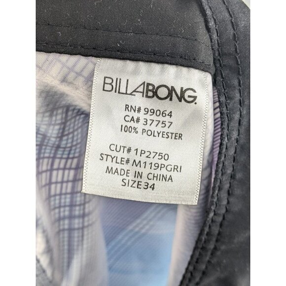 Billabong Swim Board Shorts Men's Sz 34 Cargo Pocket Polyester Purple Blue Black - Picture 3 of 9